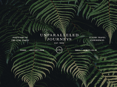 UPJ branding identity luxury travel typography upj