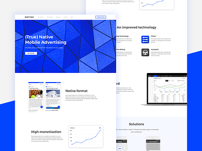 Nativeo - Landing Page advertising blue landing native nativeo pag responsive ui ux webdesign