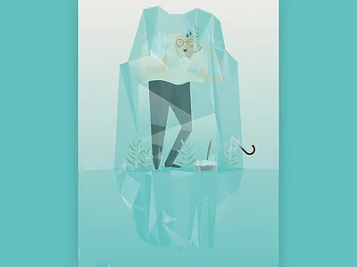 Illustration "Altersvorsorge" - retirement arrangement ai blue frozen happy ice illustration illustrator insurance old retirement vector