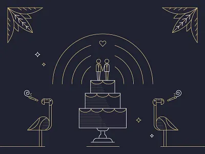 Wedding Invitation Crop flamingo gay icons illustrations lgbt wedding wedding invitation
