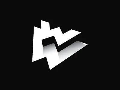 ww black letter w logo negative space simple white