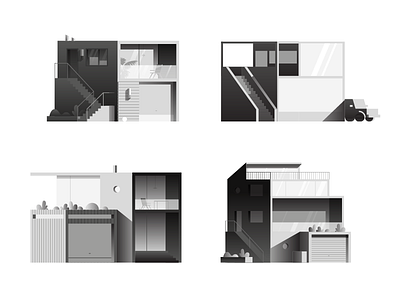 Modern Buildings adrian fernandez architecture building gradient home house modern vector