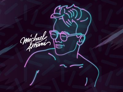 Michael Amani amani dj illustration michael sticker