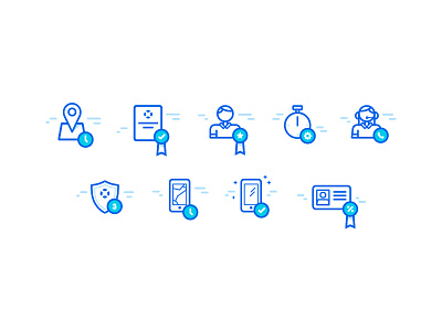 Icon Set Rescata cell phone repair icon set icons linear service vector