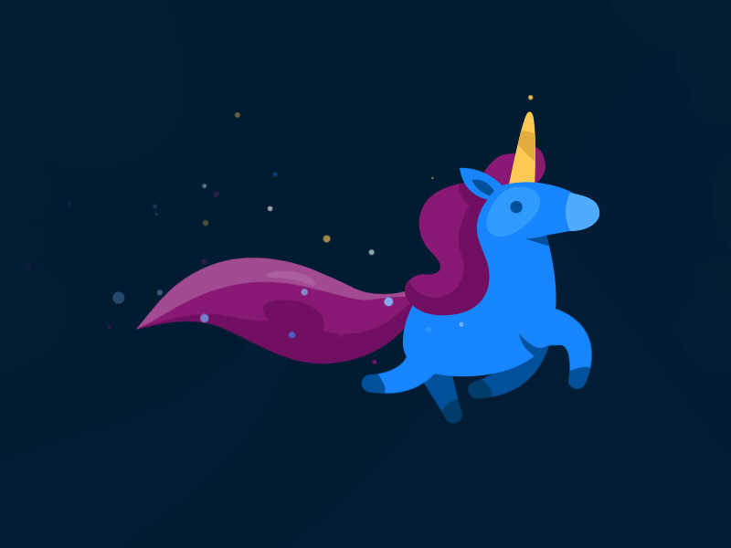 Unicorn animation character fireart fireart studios motion design motion graphics particles run run cycle unicorn