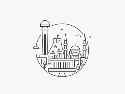 ANKARA ankara badge icon illustration line