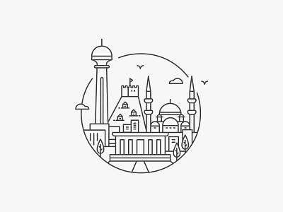 ANKARA ankara badge icon illustration line