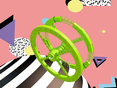 Space Station V in the Memphis Style: Variation 01 3d modeling adobe photoshop cinema 4d