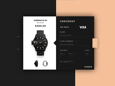 Day 10. Nixon watch UI checkout clean daily design interface minimal nixon product shop ui ux watch web