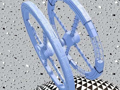 Space Station V in the Memphis Style: Variation 01 3d modeling adobe photoshop cinema 4d