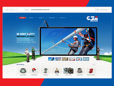 3A Solutions Website interaction design safety company website safety product graphics safety product website simple website ui design web design website design