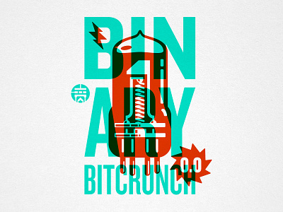 Binary Bitcrunch binary electronic illustration lightning overprint steve bullock vacuum tube