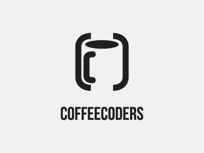 coffeecoders coding coffee logo negative space simple