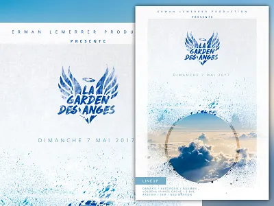Poster Erwan la garden des anges flyer inspiration party poster