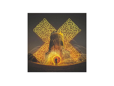 X abstract fire illustration observatory pattern watch tower x