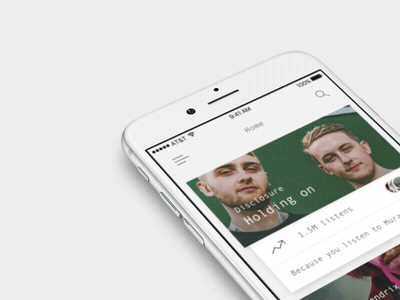 Interactions detail green grey home imagery interactions ios music parallax simple soft spring