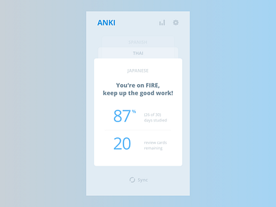 Anki App - Home 52week anki app cards deck design flat ios mobile study