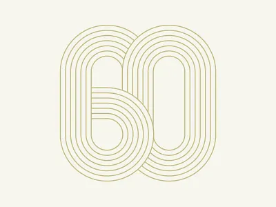 60 monogram 60 line lineart monogram number