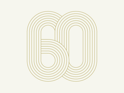 60 monogram 60 line lineart monogram number