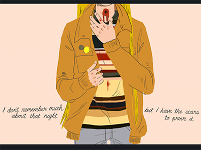 I wasn't going down without a fight blood cursive hand lettering illustration ladies stripes