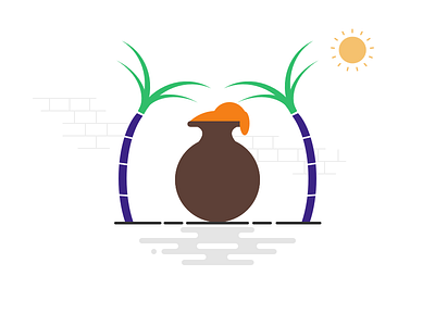 Happy Pongal culture festival hiphop tamizha illustration india pongal pot rice sugarcane tamil tamizha tradition