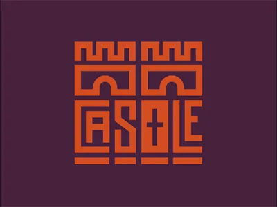 Castle atlanta castle colors josergil logo logomark orange purple