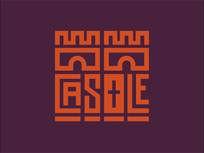 Castle atlanta castle colors josergil logo logomark orange purple
