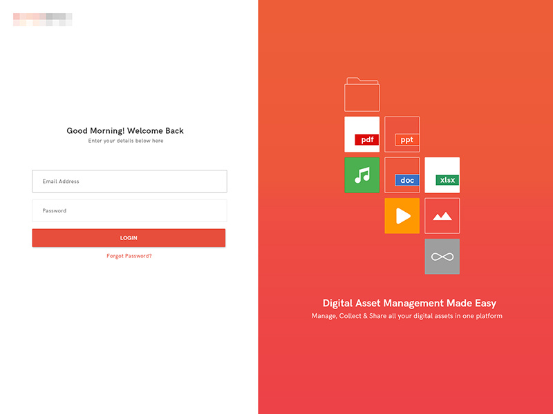 Example of Login Screen UI Concept