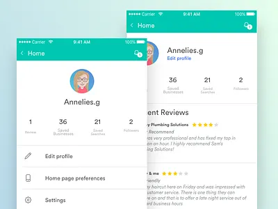 Profile Page WIP app profile ui