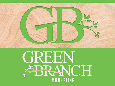 Green Branch Logo branch custom green icon logo serif tree type typography wood