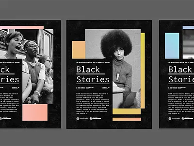 Black Stories black history month black power mixtape black stories branding civil rights movement film series freedom riders gradient monotype movie poster movies poster design