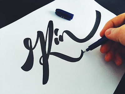 Kin abstract calligraphy fun kevin kin lettering name script song title type