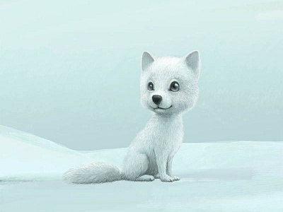 Never Alone arctic fox polar fox snow white winter