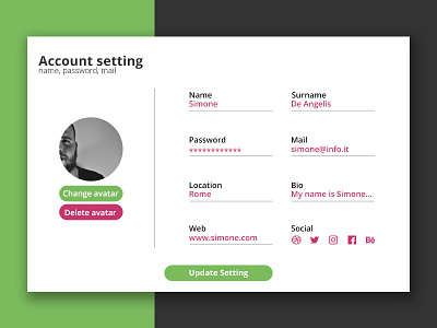 Daily Ui #007 - Settings 007 dailyui interection design settings ui ui ux designer ux