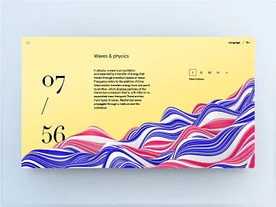 Waves 3d cinema 4d clean color grid minimalistic stripes type typography ui waves web