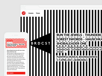 AB BRDCST black onepager red webdesign