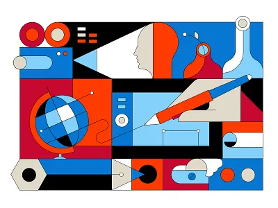 World View art artist creating digital drawing pencil tablet