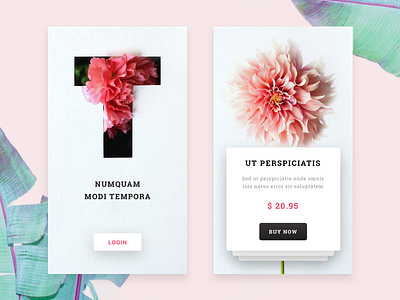 Flower Shop mobile app clean flower ios mobile pink soft