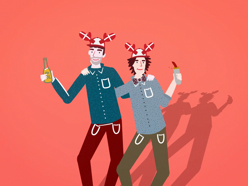 Danish Destroyers beer bowtie characters cheer dance danes denmark friends hotdog party