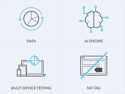 Analytics Icons ai blue data device flat icons illustration line outline sketchapp tag testing
