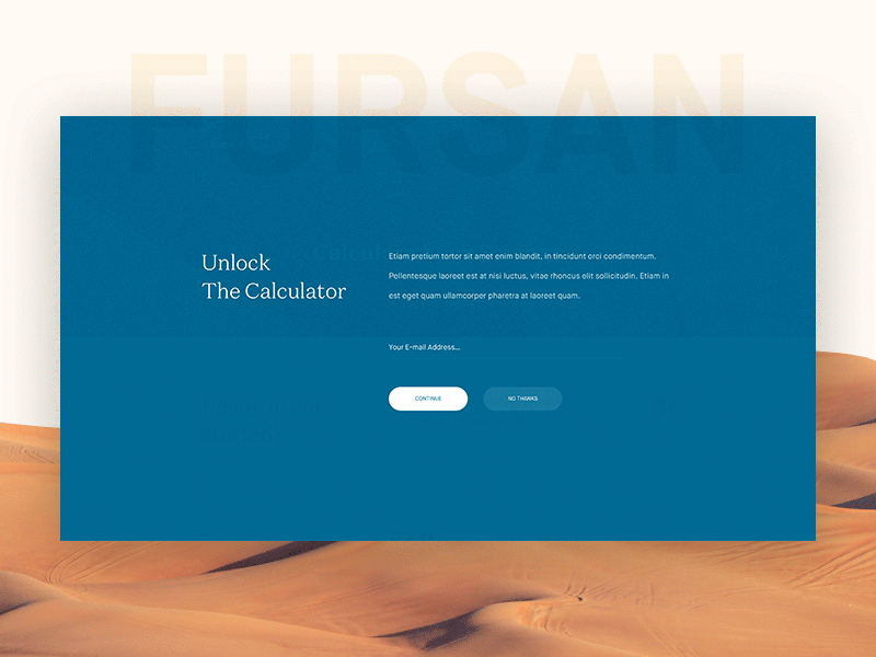 Fursan Calculator Form animation calculator design form fursan interface overlay sketch travel ui user interface web