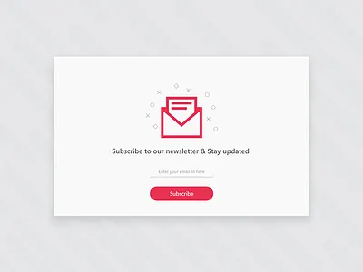 Subscribe - Card cards minimal newsletter red subscribe update
