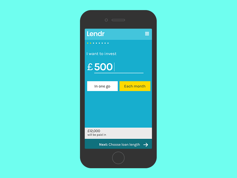 Risk-spread adjustment UI for mobile fintech investing mobile ux