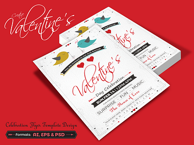 Creative Valentine Celebration Flyer Template Design flyer valentine