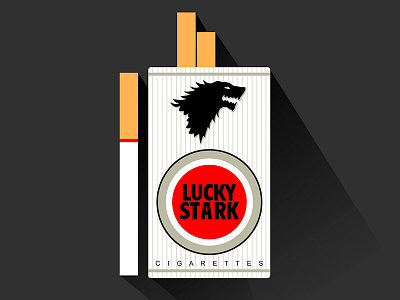 Lucky Strike cover on Game of Thrones theme cigarettes cover fun game of thrones illustration package vector