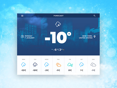 Weather UI Widget design typography ui ux weather white widget