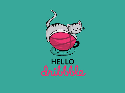 Cat lady Dribbble animal cat cup debut first shot illustration