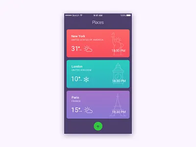 Weather App Concept app ios mobile app ui weather