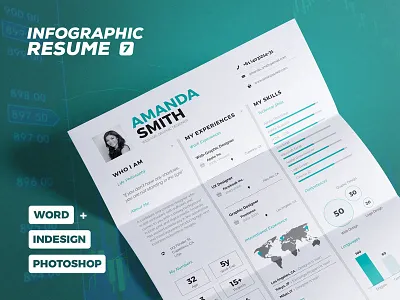Infographic Resume/Cv Volume 7 clean curriculum vitae cv elegant infographic resume template