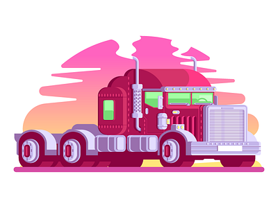 Big Rig car details fun gradient graphic design illustration rig truck vehicule